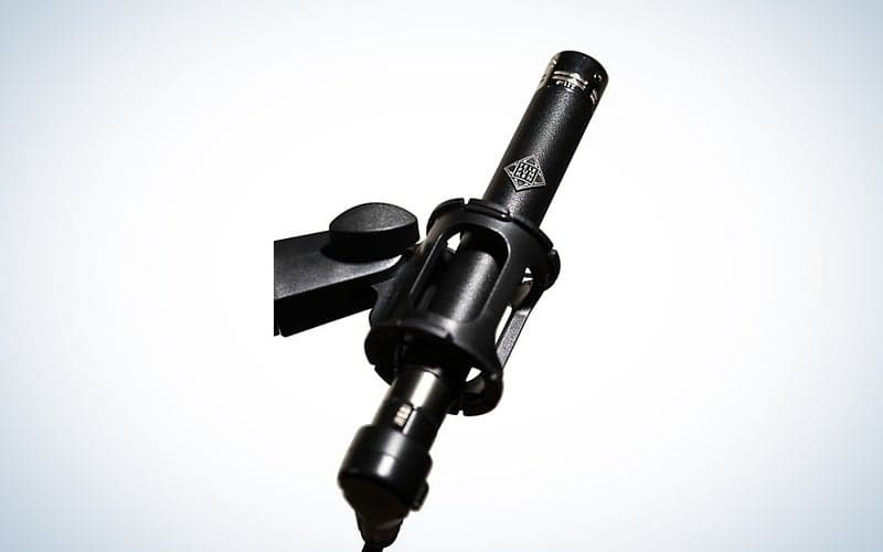 Telefunken M60 FET Microphone on a stand over a white gradient