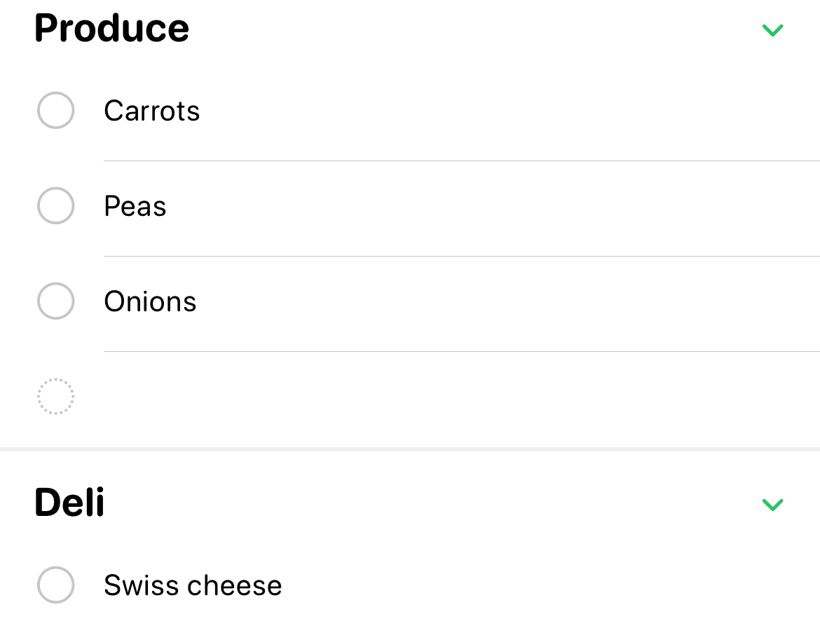 iOS 17 Λίστα παντοπωλείων στην εφαρμογή υπενθυμίσεων