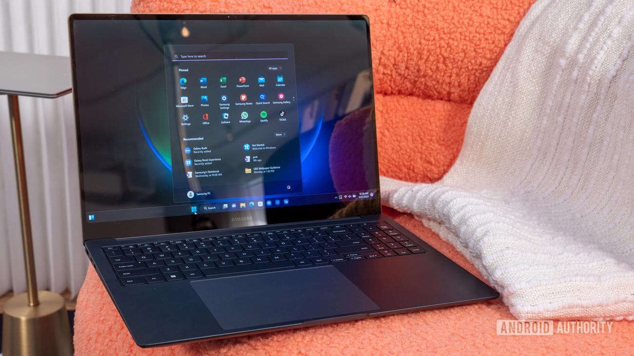 samsung galaxy book ultra on chair 1