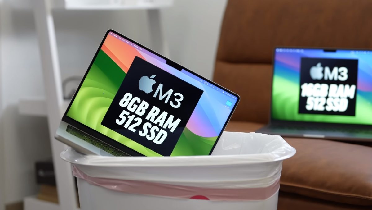 M3 MAcBook Pro 8GB of RAM against 16GB of RAM performance in real-world test