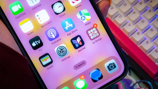 Μια φωτογραφία του Apple Journal στο iPhone