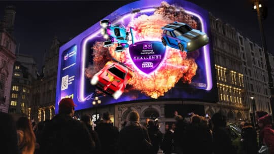 Η Samsung μετέδωσε ζωντανή ροή Rocket League σε τρισδιάστατη οθόνη στο Λονδίνο, Η Samsung μετέδωσε ζωντανή ροή Rocket League σε τρισδιάστατη οθόνη στο Λονδίνο, TechWar.gr