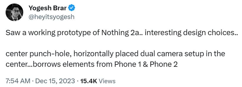 Το Nothing Phone 2a θα μπορούσε να έχει έμπνευση από το Galaxy S10, Το Nothing Phone 2a θα μπορούσε να έχει έμπνευση από το Galaxy S10, TechWar.gr