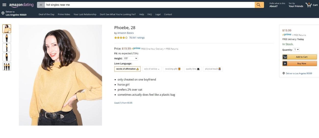 Αυτή η εφαρμογή γνωριμιών Amazon σάς επιτρέπει να παραγγείλετε "ανθρώπινα" στο Διαδίκτυο, Αυτή η εφαρμογή γνωριμιών Amazon σάς επιτρέπει να παραγγείλετε “ανθρώπινα” στο Διαδίκτυο, TechWar.GR