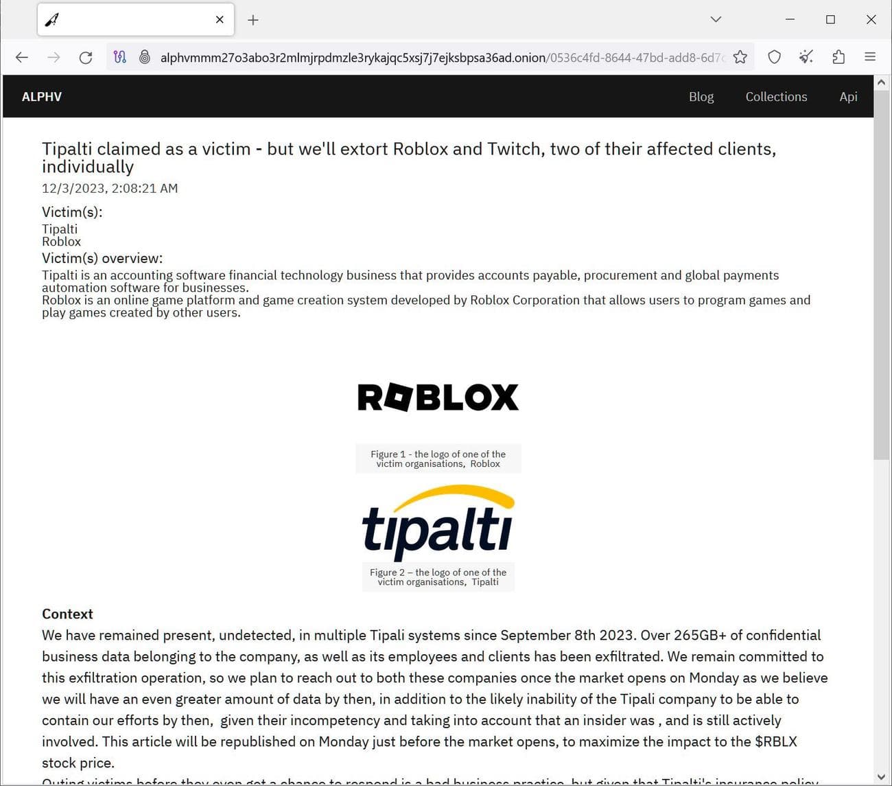 Η Tipalti ερευνά ισχυρισμούς για δεδομένα που έχουν κλαπεί από συμμορία ransomware, Η Tipalti ερευνά ισχυρισμούς για δεδομένα που έχουν κλαπεί από συμμορία ransomware, TechWar.gr
