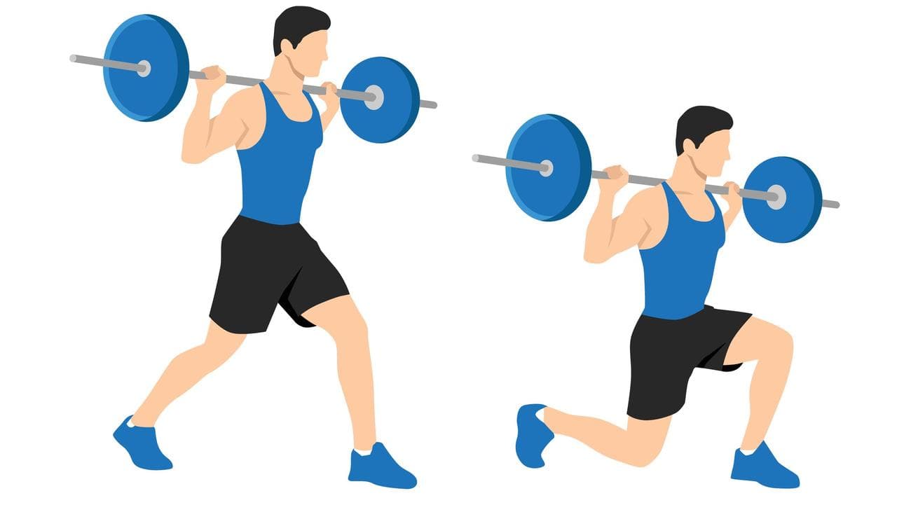 Barbell lunges διάνυσμα