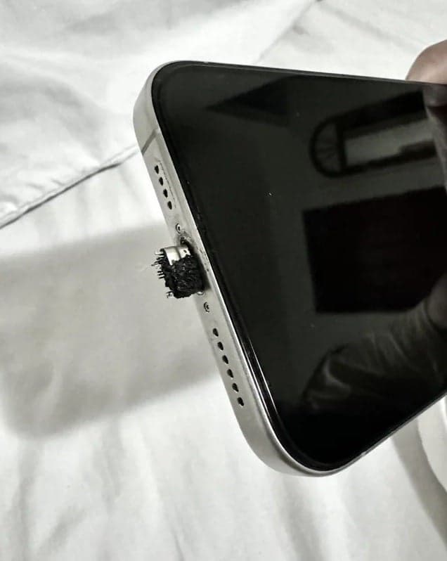 Η φωτογραφία δείχνει γιατί οι κάτοχοι της σειράς iPhone 15 πρέπει να χρησιμοποιούν γνήσιο φορτιστή (MFi) πιστοποιημένο από Apple ή Apple, Η φωτογραφία δείχνει γιατί οι κάτοχοι της σειράς iPhone 15 πρέπει να χρησιμοποιούν γνήσιο φορτιστή (MFi) πιστοποιημένο από Apple ή Apple, TechWar.gr