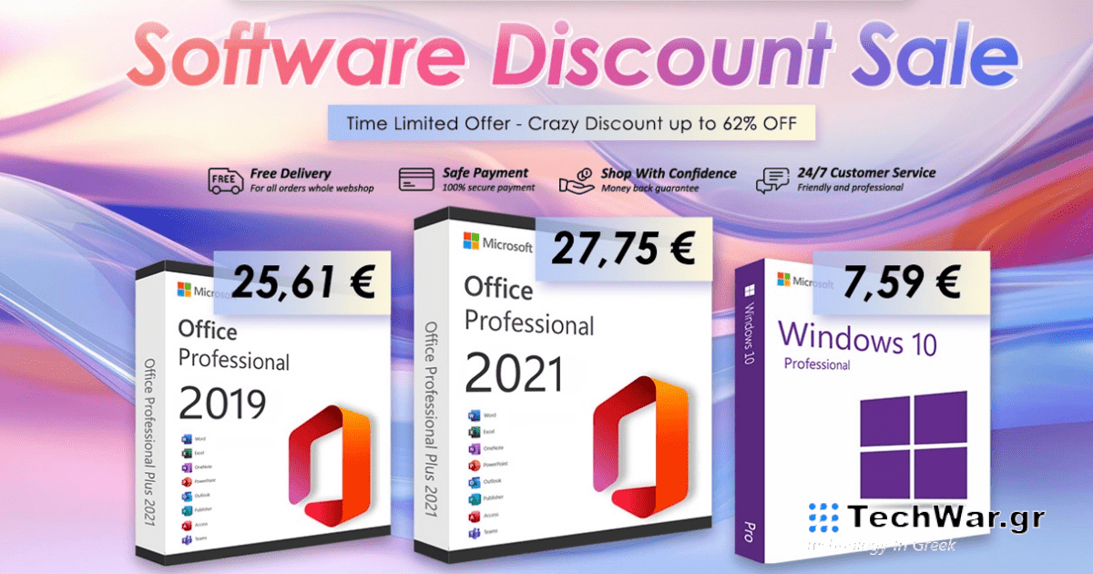 Άδειες Lifetime Office με έκπτωση 62%.
