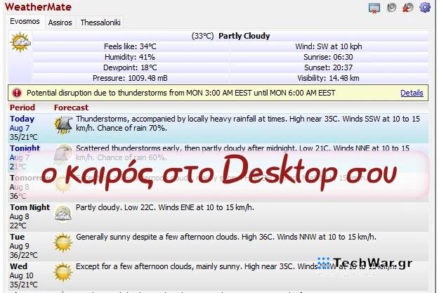 Βάλε τον καιρό στον υπολογιστή σου
