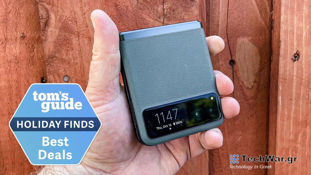 Motorola Razr shown closed held in hand