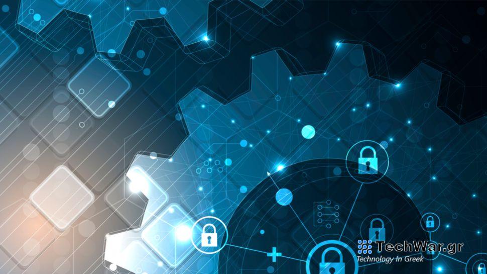 An abstract image of digital security.