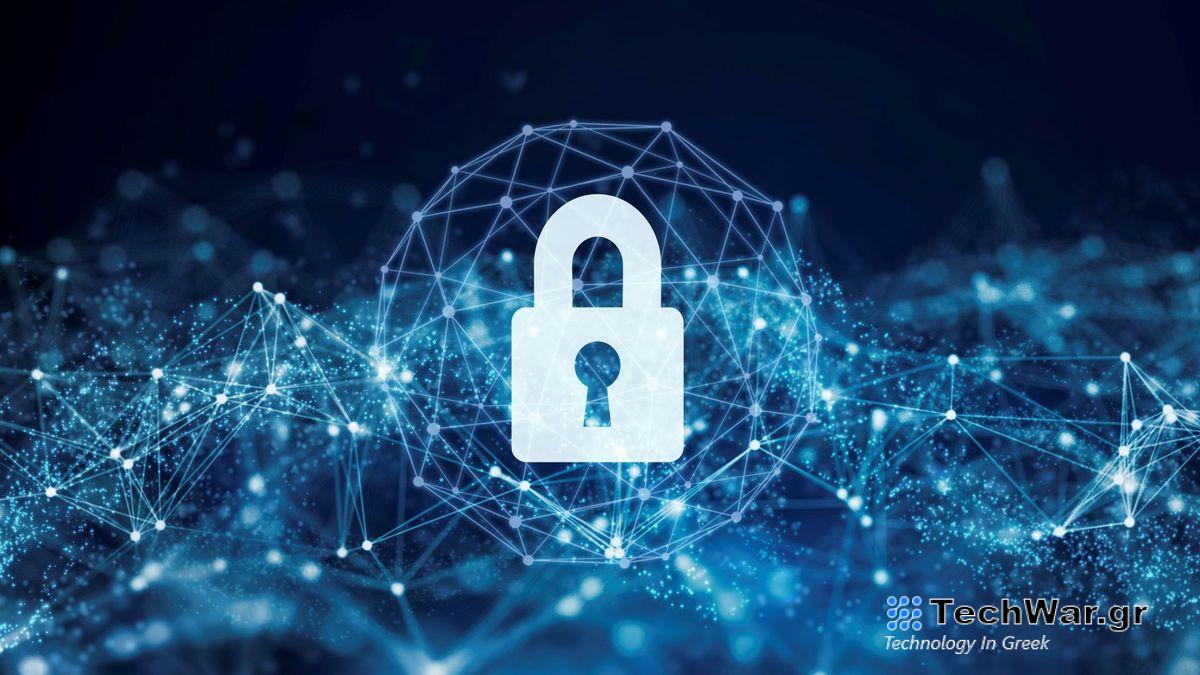 Security padlock in circuit board, digital encryption concept
