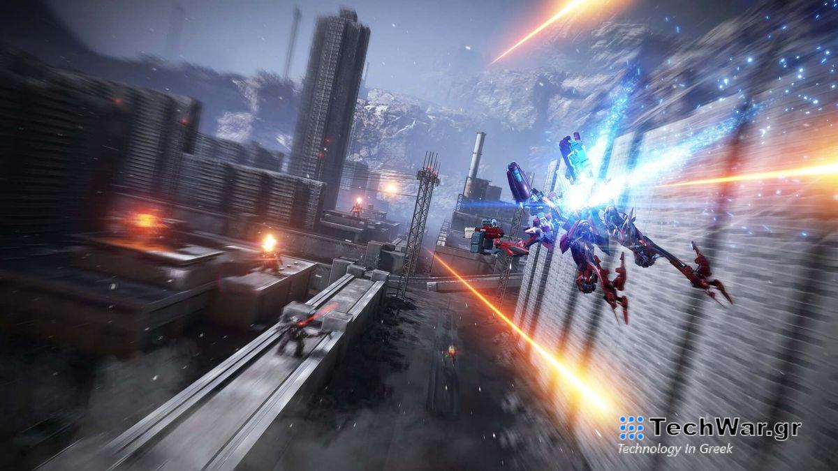 A red mech wall runs towards a group of enemies