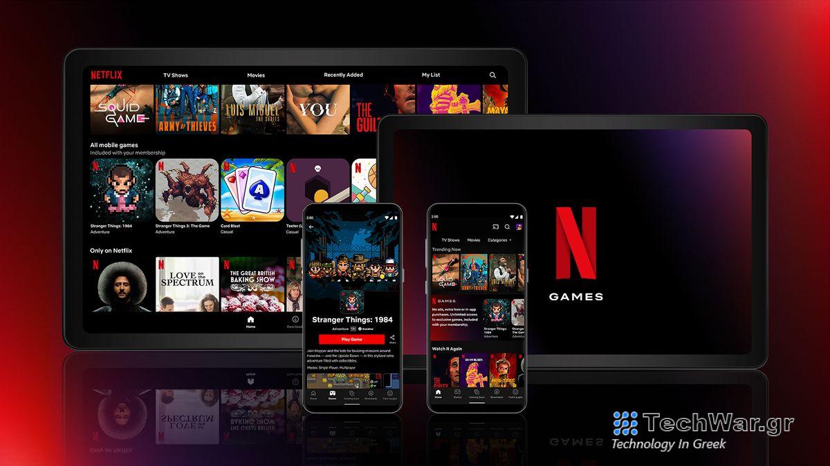 A variety of devices running Netflix games