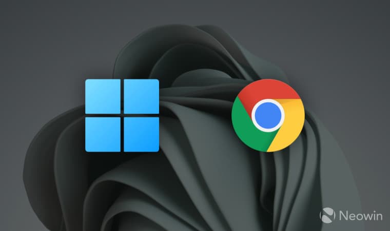 A Windows 11 logo next to a Chrome logo