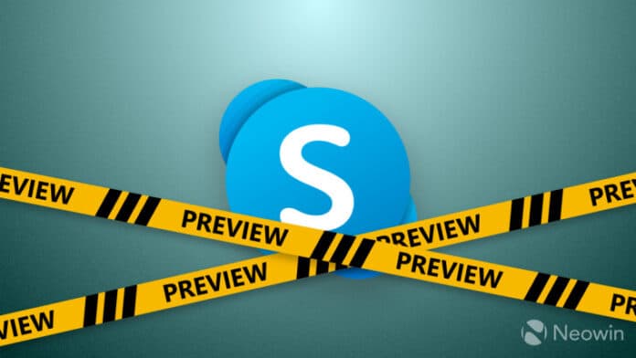 A Skype Logo with preview stripes