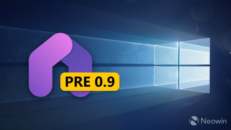 A Dev Home app logo with a Windows 10 background