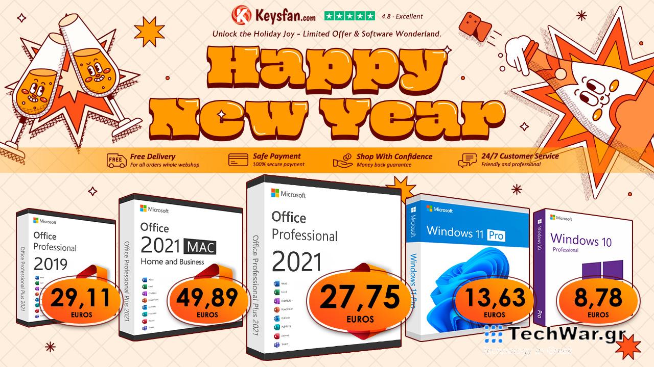 Αναβαθμίστε το σύστημά σας στις αρχές του 2024! Αγοράστε το Office 2021 Pro με lifetime άδεια με μόλις 27,75€ και τα Windows 11 Pro με 13,63€