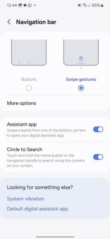 Navigation settings - One UI 6.1 review