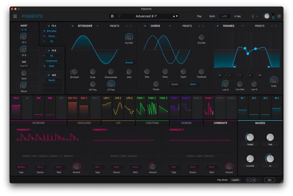 Πάνελ εφέ Arturia Pigments 5.