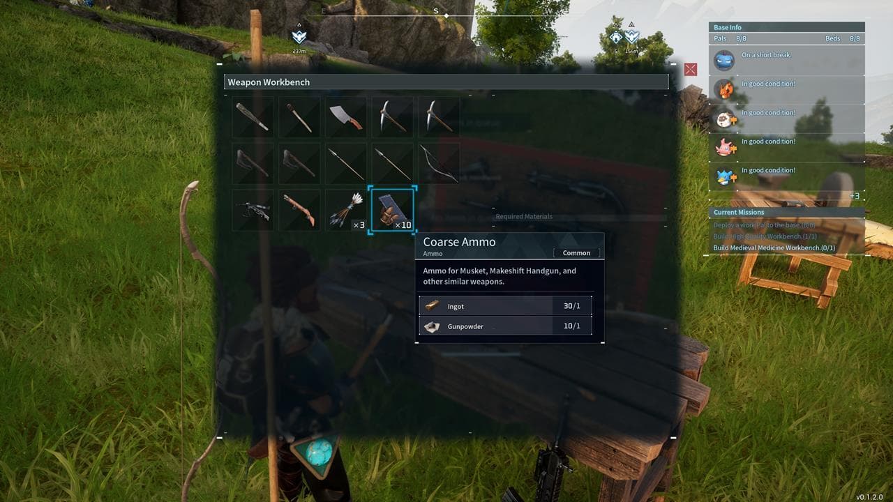 Τα πυρομαχικά μπορούν να λεηλατηθούν από τους εχθρούς του Syndicate, αν και μπορείτε πάντα να δημιουργήσετε μερικά χρησιμοποιώντας τον πάγκο εργασίας των Όπλων σας.