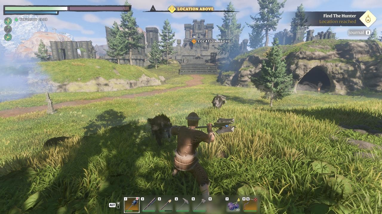 Ακολουθήστε τη λοφώδη περιοχή προς τα ανατολικά μέχρι να δείτε τα ερείπια σε απόσταση.