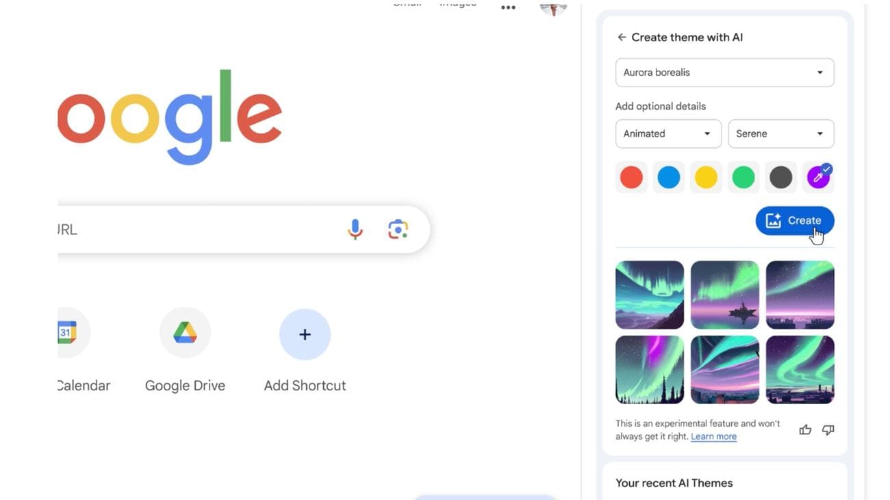Θέματα Google Chrome AI
