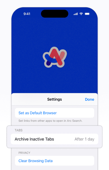 Το Arc Mobile θα αρχειοθετήσει αυτόματα τις καρτέλες