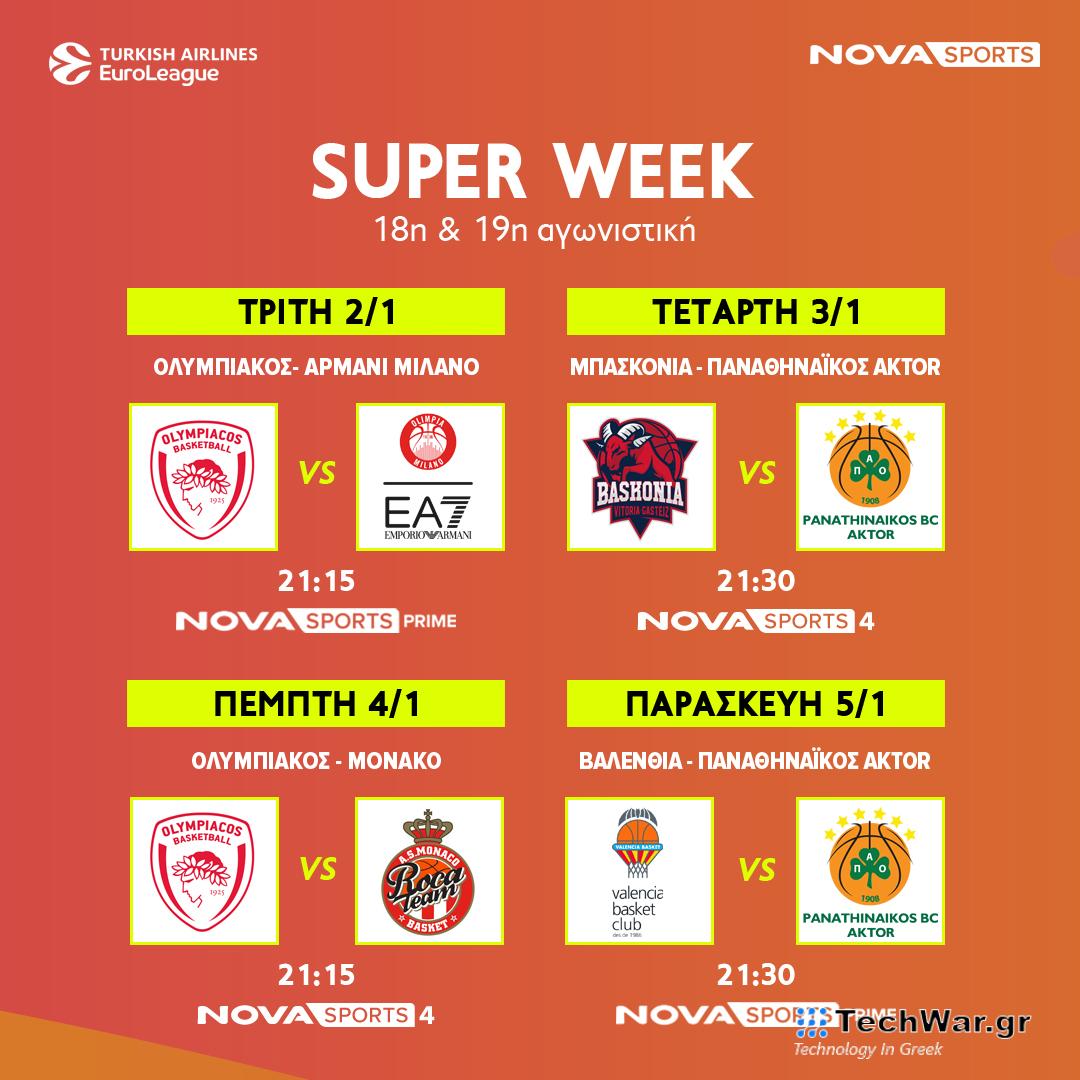 Novasports: Ποδαρικό στο 2024 με υπερθέαμα «διαβολοβδομάδας» σε EuroLeague & Stoiximan Super League με Άρης – ΠΑΟΚ, εμβόλιμη LaLiga, Coppa Italia με Μίλαν, Γιουβέντους, Trophee des Champions Παρί – Τουλούζ! - Digitaltvinfo.gr