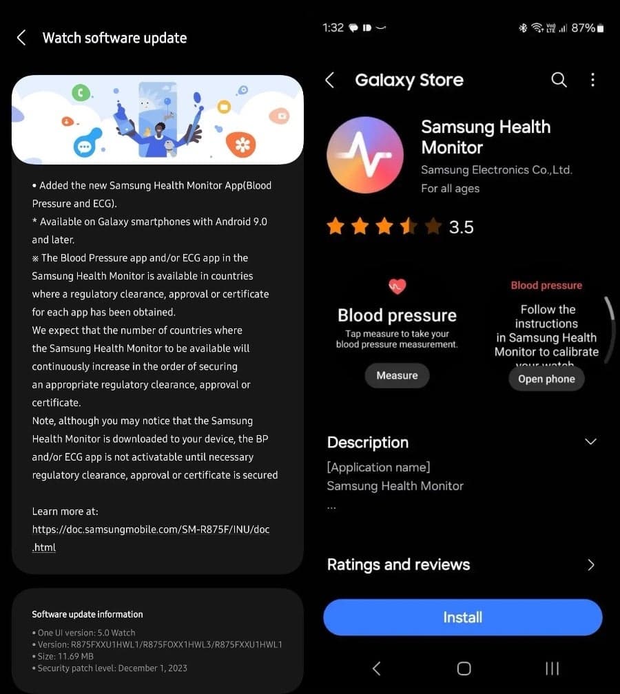 Η νέα ενημέρωση Samsung Galaxy Watch επεκτείνει την παρακολούθηση ΗΚΓ και αρτηριακής πίεσης σε περισσότερες χώρες, Η νέα ενημέρωση Samsung Galaxy Watch επεκτείνει την παρακολούθηση ΗΚΓ και αρτηριακής πίεσης σε περισσότερες χώρες, TechWar.GR
