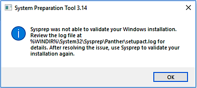 Σφάλμα Sysprep 0x80073cf2