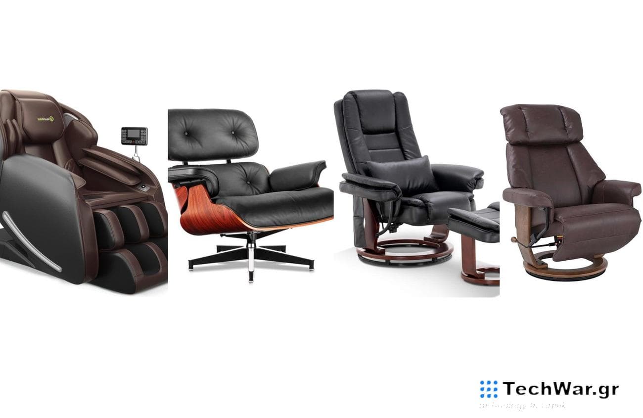 The best recliners for neck pain on a plain white background.