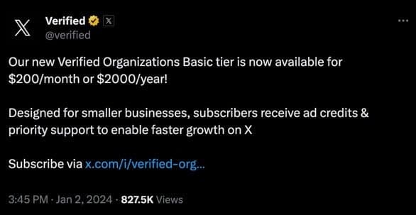 Το X / Twitter μειώνει την τιμή για επαληθευμένες επιχειρήσεις εισάγοντας μια βασική βαθμίδα, αλλά υπάρχει μια σύλληψη