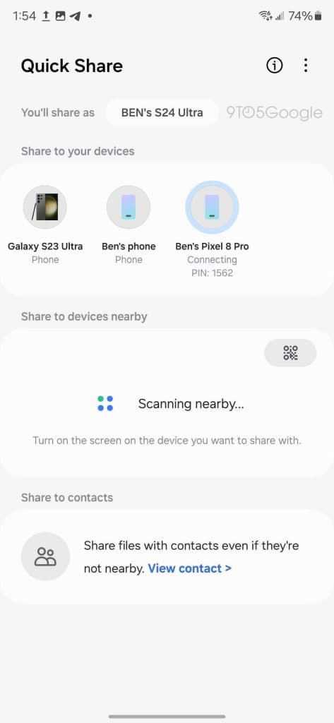 Το Galaxy S24 λαμβάνει από προεπιλογή νέο Quick Share with Nearby Share, Το Galaxy S24 λαμβάνει από προεπιλογή νέο Quick Share with Nearby Share, TechWar.GR