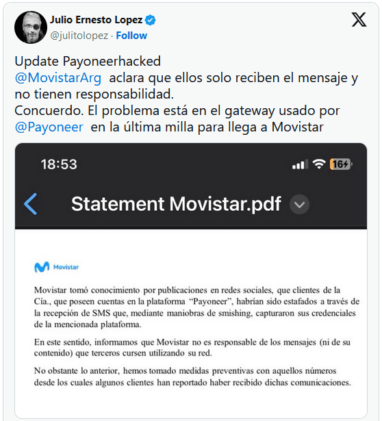 Λογαριασμοί Payoneer στην Αργεντινή παραβιάστηκαν σε επιθέσεις παράκαμψης 2FA, Λογαριασμοί Payoneer στην Αργεντινή παραβιάστηκαν σε επιθέσεις παράκαμψης 2FA, TechWar.GR