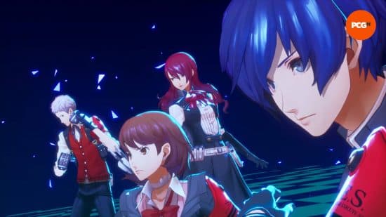 Ανασκόπηση του Persona 3 Reload: ο πρωταγωνιστής ηγείται των Yukari, Akihiko και Mitsuru για μια All Out Attack.