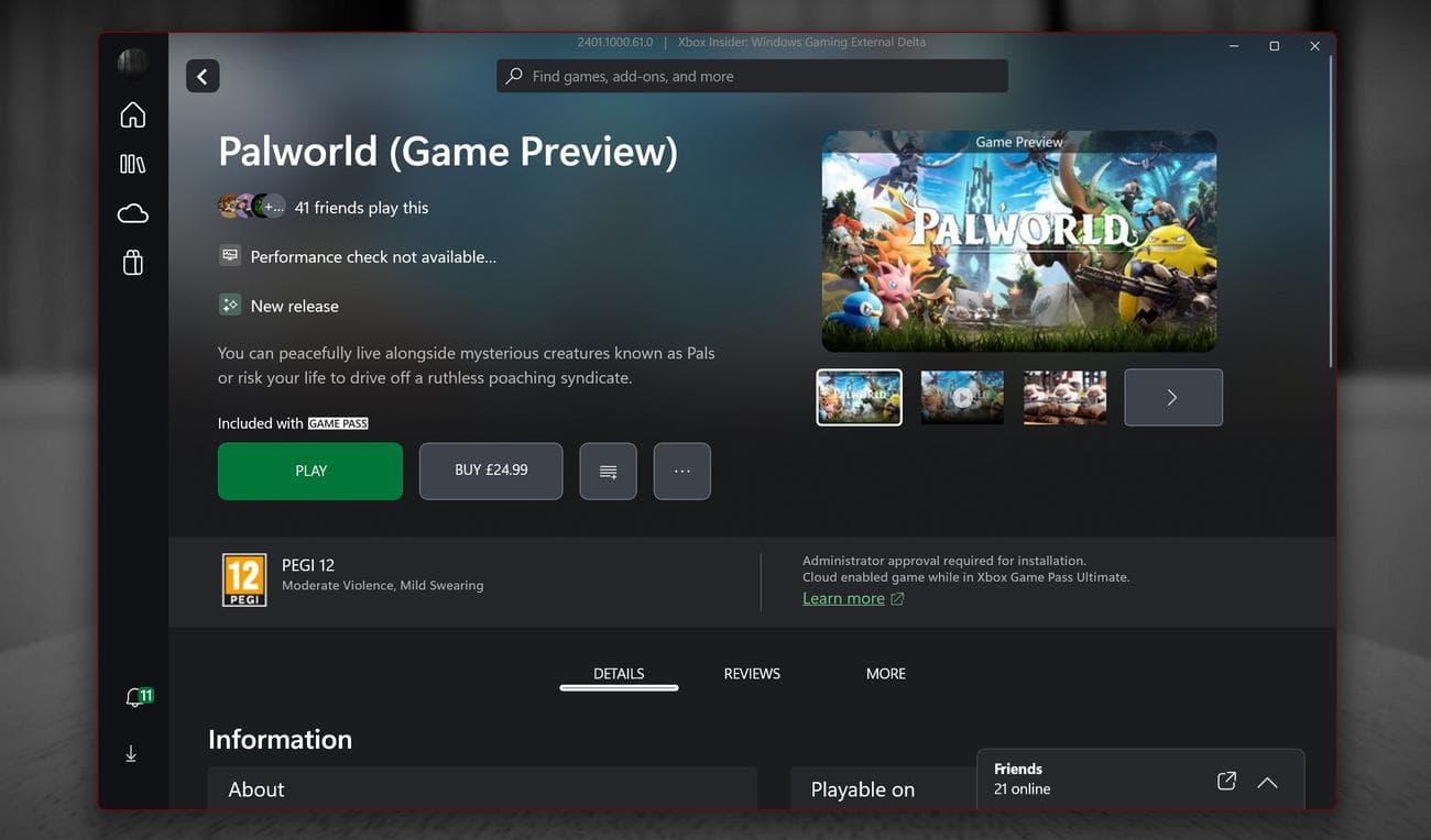 Palworld στο PC Game Pass