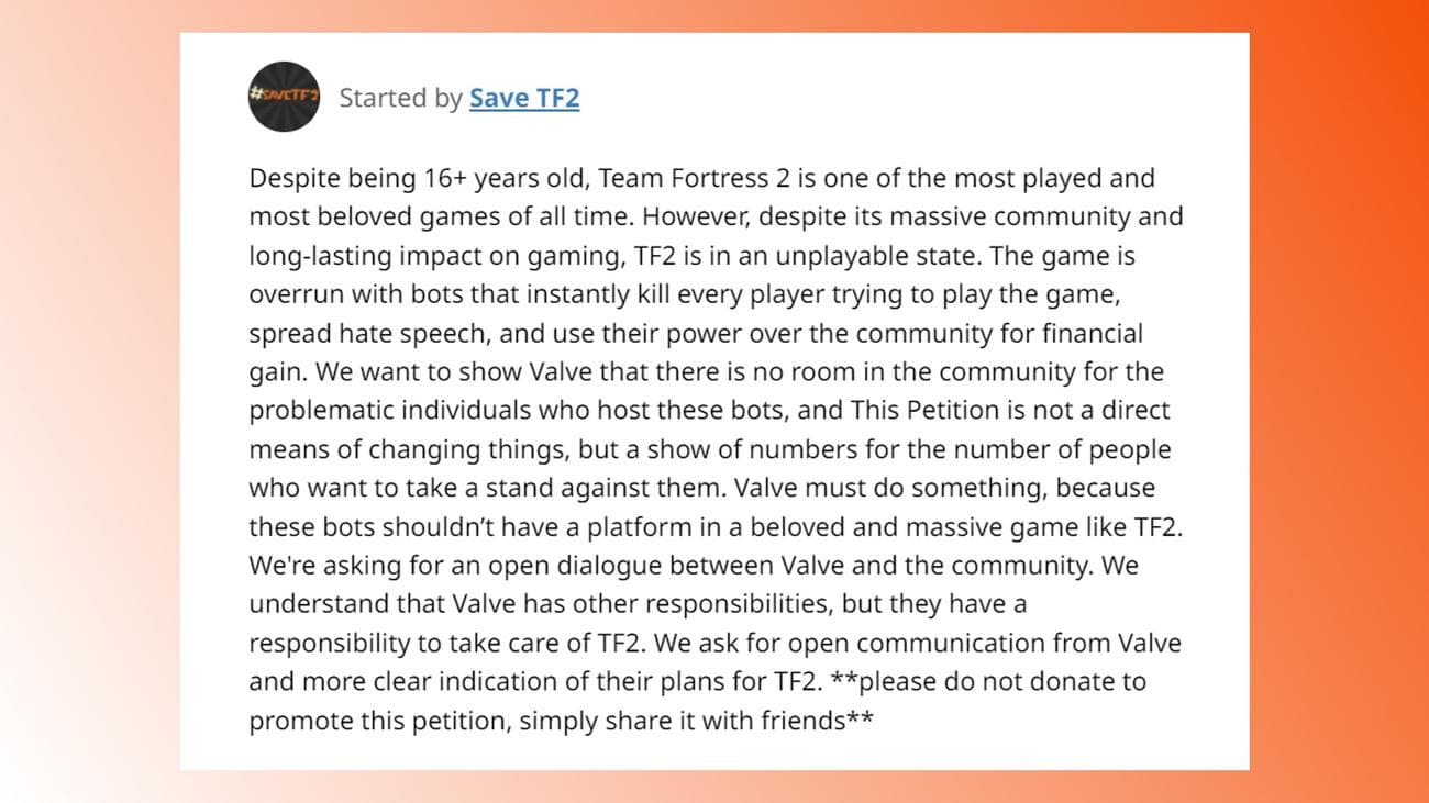 Η τεράστια νέα αίτηση Team Fortress 2 ζητά από τη Valve να "κάνει κάτι", Η τεράστια νέα αίτηση Team Fortress 2 ζητά από τη Valve να “κάνει κάτι”, TechWar.GR