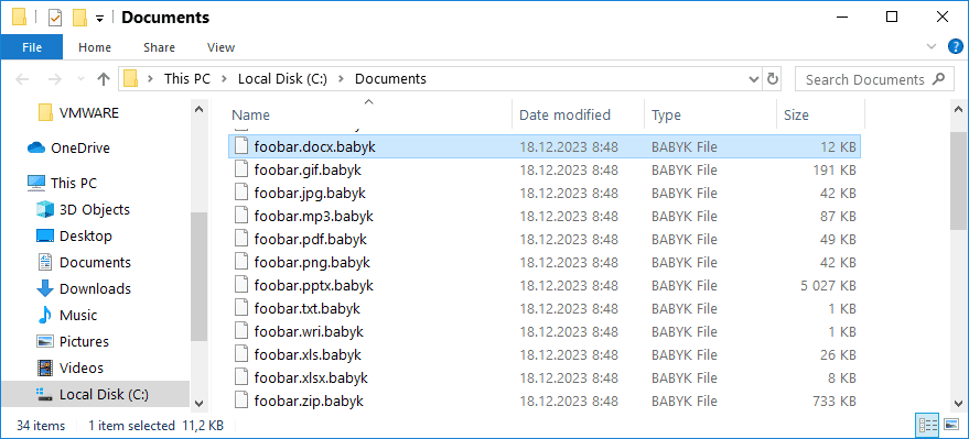 Αρχεία κρυπτογραφημένα από την παραλλαγή Tortilla