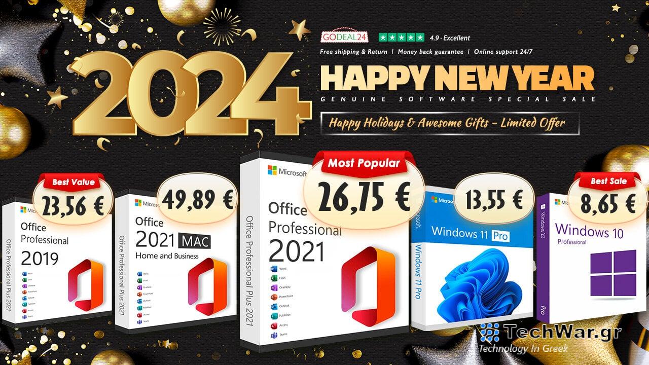 Αναβαθμίστε το σύστημά σας στις αρχές του 2024! Αγοράστε το Office 2021 Pro με lifetime άδεια με μόλις 26,75€ και τα Windows 11 Pro με 13,55€