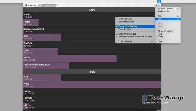 Αυτή η εφαρμογή Mac σας λέει πώς περνάτε τον χρόνο A screenshot of the Time Sink App from the Mac App Store