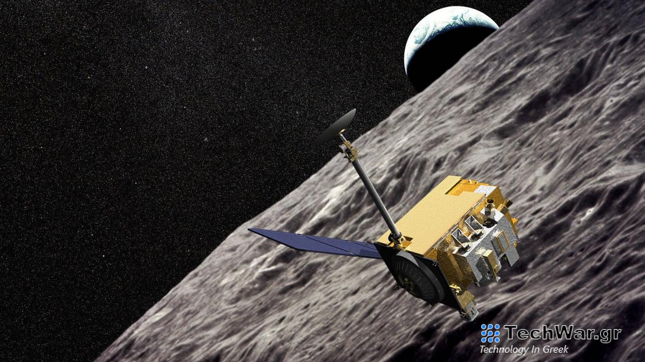 Lunar Reconnaissance Orbiter concept art above moon