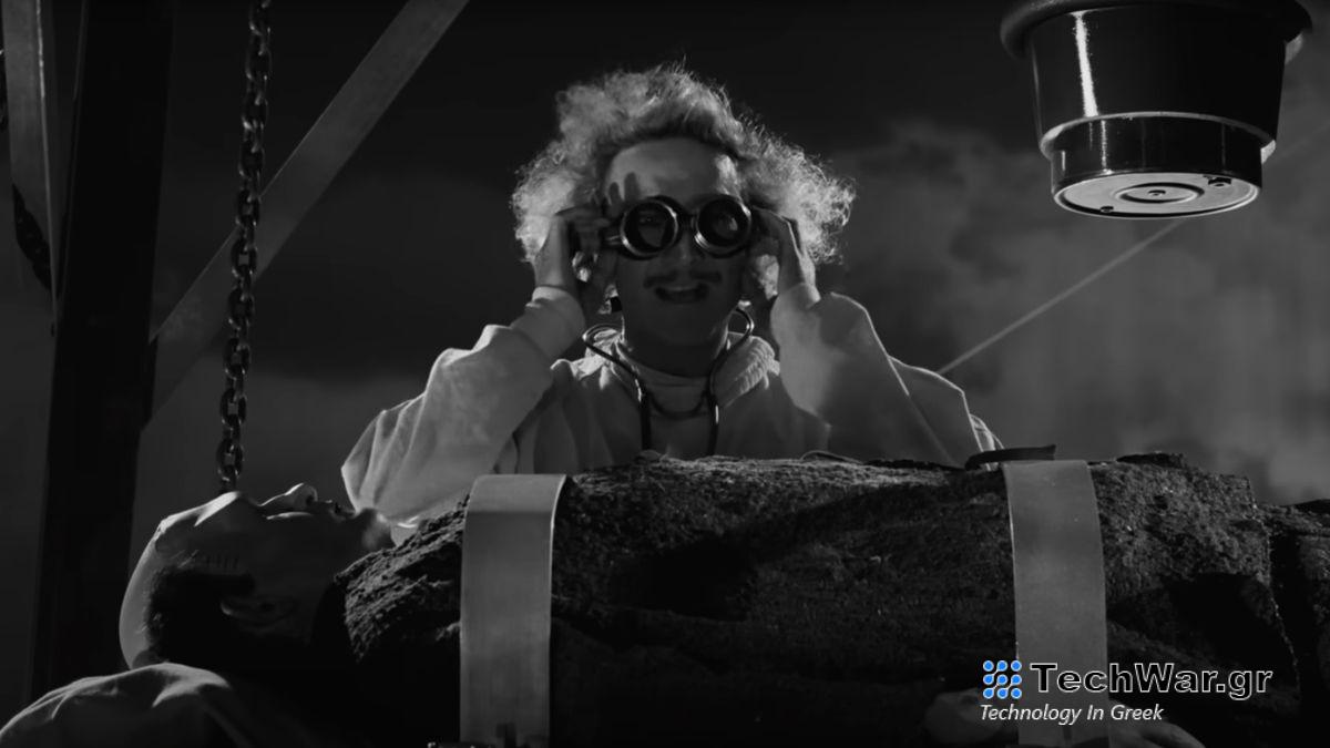 A clip of the Young Frankenstein movie, as seen in the Apple Vision Pro 