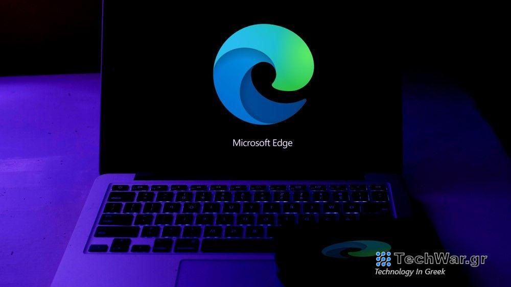 Microsoft Edge logo on a MacBook Pro screen