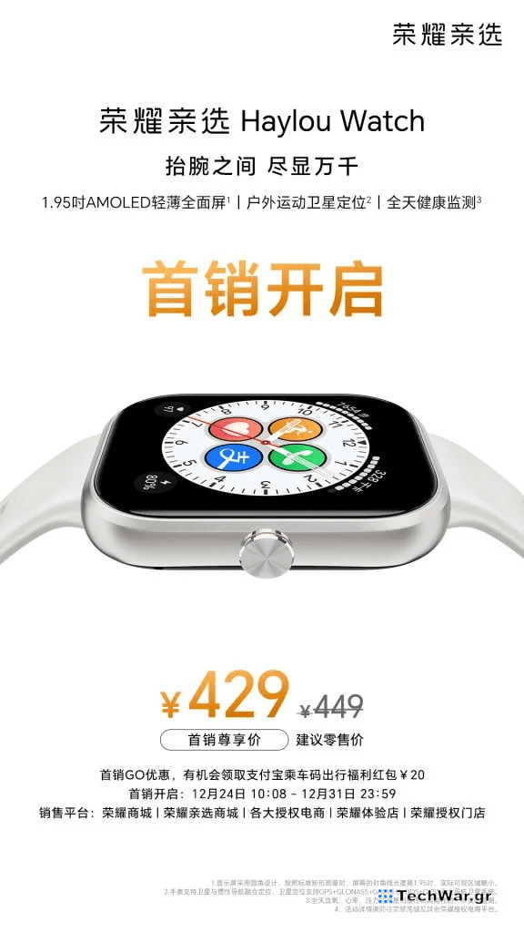Με τιμή εκκίνησης στα 60 δολάρια το Haylou Watch της Honor
