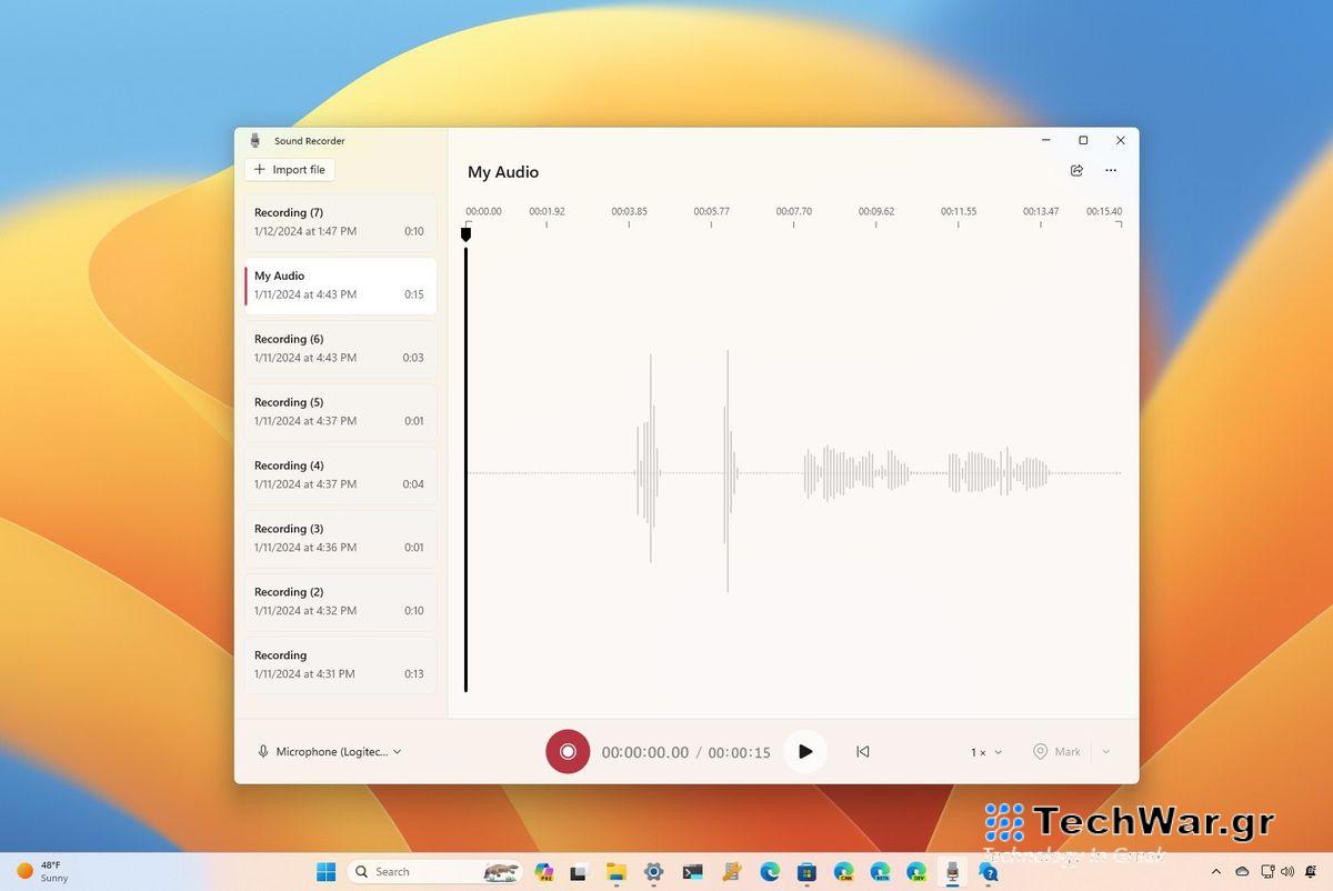 Windows 11 Sound Recorder