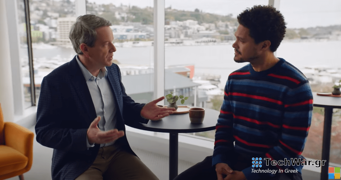 Trevor Noah and Dr. Jonathan Bricker taking about QuitBot at the Fred Hutchison Cancer Center 