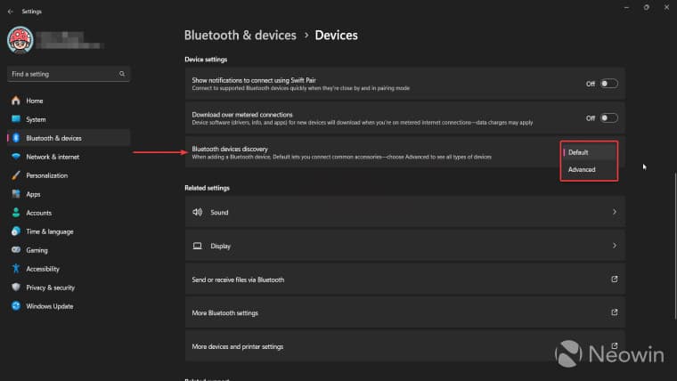 Ρυθμίσεις ανακάλυψης Bluetooth στα Windows 11