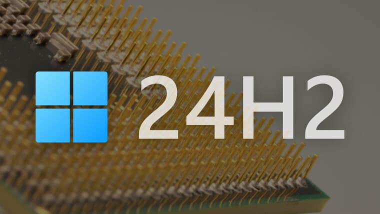 Windows 11 logo with a processor on the background
