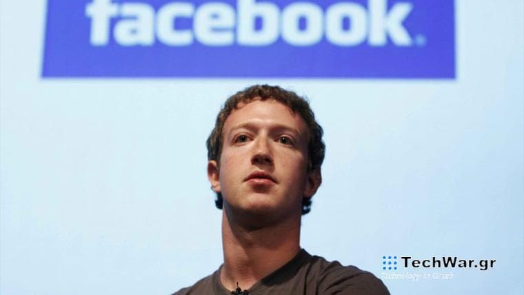 Mark Zuckerberg in front of an old Facebook logo